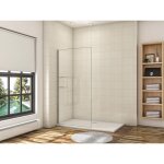 [produit d'occasion]aica paroide douche 120x190cm paroi de douche � l'italienne avec 2 �tag�res en verre ...