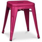 [produit reconditionn�] tabouret tolix original mod�le h45 ? couleur bordeaux ? reconditionn�e par vesto ...