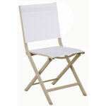 Proloisirs - chaise pliante - thema - aluminium poxy sand - toile tpep chin blanc