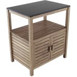 Peragashop - proloisirs meuble haut - fidji - acacia fsc 100% - plaque granit - noir