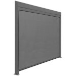 Proloisirs rideau bioclim 3m pour pergola adossée - aluminium époxy gris - tpep gris Proloisirs rideau bioclim 3m pour pergola adossée - aluminium époxy gris - tpep gris