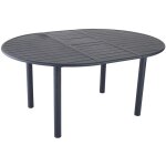Table extensible - genes - aluminium �poxy graphite - plateau � lattes - 120 / 160 x 120 cm - proloisirs ...