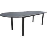 Proloisirs - table extensible - genes - aluminium poxy graphite - plateau  lattes - 200 / 260 x 100 ...