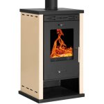 Prometey - po�le � bois eco 3 ? 8, 5 kw panneaux lat�raux ivoire et performances efficaces