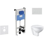 Prosys - ensemble pour wc suspendu, cuvette et abattant bau ceramic, plaque de dclenchement oleas m1, ...