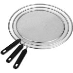 Protection anti - �claboussures pour po�les, lot de 3, passoire inox, ? 25, 29 et 33 cm, noir - relaxdays ...