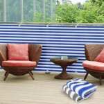 Protection anti regard ultra r�sistant cordon de fixation inclus ray� bleu - blanc 90 x 500 cm