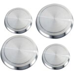 Protection cuisini�re �lectrique, couvre plaque en acier, lot de 4, acier inox, �16 et 20 cm, mat