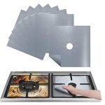 Protection de gazini�re, lot de 4 protection cuisini�re � br�leurs gaz, en fibre r�utilisable facile ...