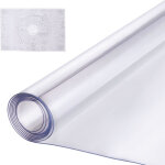 Protection de table carree en pvc, 54 x 54 pouces, epaisseur de 2, 0 mm, transparent, impermeable, facile ...