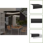 Protection uv - vidaxl auvent automatique store capteur de vent led 4, 5x3 m anthracite - �clairage led ...