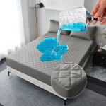 Prot�ge - matelas imperm�able 160 x 200 cm, housse de matelas respirante et anti - humidit�, silencieuse, ...