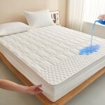 Prot�ge - matelas matelass� imperm�able pour lit double, drap - housse avec bonnets extensibles de 30 ...