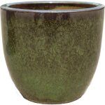 Provencelia - pot grande taille d'extrieur lancelot 29x26cm vert tropical, fait main en terre cuite ...