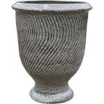 Pot grande taille d'extérieur morgane 32x39cm blanc tigré, fait main en terre cuite émaillée, résistant ... Pot grande taille d'extérieur morgane 32x39cm blanc tigré, fait main en terre cuite émaillée, résistant ...