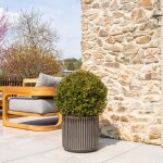 Provencelia - pot grande taille d'ext�rieur london 35x33cm noir, fait main en terre cuite �maill�e, r�sistant ...