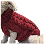 Pull � col montant pour chien, manteau crochet� �pais et chaud pour l'hiver, adapt� aux chiens de petite, ...