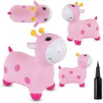 Pull girafe rose avec pompe pour enfants