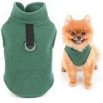 Pull en polaire de couleur unie avec anneau de laisse pour petits chiens, chats, gar�ons et filles, yorkshire, ...