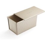 Pullman moule � pain avec couvercle pour pain ondul� avec couvercle 450 g en alliage dor� (21, 5 x 12, ...