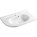 Sapho - pulse - vasque d'angle 750x450 mm, avec trop - plein, trou pour robinetterie, droit, blanc bm658 ...
