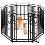 Puluomis - barri�re de protection pour animaux, m�tal, 8 pi�ces 544 cm, tube en fer de 1 cm d'�paisseur, ...