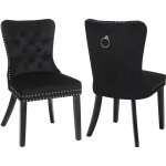 Puluomis - chaise de salle � manger lot de 2 en veluors, si�ge robuste de salle � manger, capitonn�e, ...