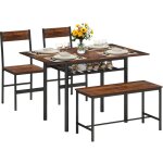 Puluomis ensemble de salle � manger 4 pi�ces table de salle � manger meubles de salle � manger 2 chaises ...