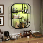 Puluomis �tag�res de rangement, �tag�re murale, �tag�res � plusieurs niveaux, double usage, bande led ...