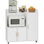 Puluomis meuble de rangement cuisine pour micro - ondes, buffet desserte salle � manger avec roulettes ...