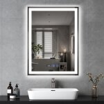 Puluomis - miroir lumineux de salle de bain 6080cm, miroir cosmtique de grande taille, miroir mural, ...