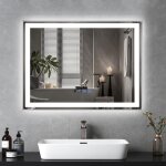 Puluomis miroir lumineux de salle de bain 8060cm, miroir cosmtique de grande taille, miroir mural, ...