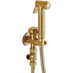 Pulv�risateur de bidet de toilette, pulv�risateur de bidet dor�, kit de m�langeur de douche � main mural ...