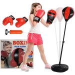 Punching ball enfant - sac de frappe enfant - hauteur r�glable - base lestage, pompe, 2 gants inclus ...
