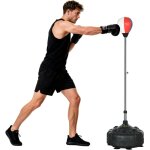 Punching ball sur pied - sportnow - r�glable en hauteur 147 - 165 cm - base lest� avec 12 ventouses - ...