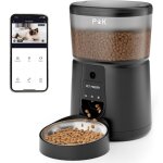 Distributeur croquettes chat automatique avec camra 1080p, 2, 4 g wifi distributeur de croquettes pour ...