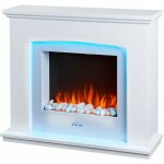 Purline - chemine lectrique murale 2kw en acier laqu blanc