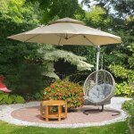 Parasol déporté en aluminium 3, 65 m rond, parasol luxueux à double toit pour piscine, adapté pour jardin, ... Parasol déporté en aluminium 3, 65 m rond, parasol luxueux à double toit pour piscine, adapté pour jardin, ...