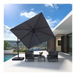 Purple leaf parasol d�port� en aluminium 3 � 3 m carr�, parasol de jardin ext�rieur inclinable de gauche ...