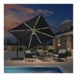 Purple leaf parasol d�port� en aluminium 3 � 3 m carr� avec led, parasol de jardin ext�rieur inclinable ...