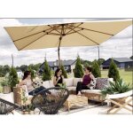 Purple leaf parasol d�port� ext�rieur 4 x 3 m rectangulaire avec apparence teck, grand parasol en aluminium ...
