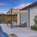 Purple leaf - pergola aluminium pour terrasse extrieur, toit coulissante, pavillon de jardin, 4 x 2. ...