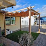 Purple leaf - pergola jardin extrieure rtractable en aluminium, cadre  finition imitation bois, avec ...