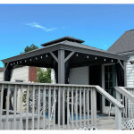 Purple leaf kiosque de jardin ext�rieur, gazebo aluminium, toit double en acier galvanis�, avec moustiquaire, ...