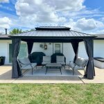 Purple leaf kiosque de jardin ext�rieur �conomique, pavillon en aluminium avec toit double en acier galvanis�, ...