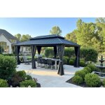 Purple leaf kiosque de jardin ext�rieur �conomique, pavillon en aluminium avec toit double en acier galvanis�, ...