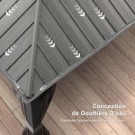 Purple leaf - tonnelle de jardin extrieur pergola aluminium avec moustiquaire et rideaux pavillon de ...