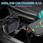 Qc 3. 0 chargeur allume cigare usb, 12v 15w ports usb + 2 prises adaptateur allume - cigare chargeur ...