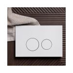 Qeramiq push plaque de d�clenchement dualflush pour b�ti - support geberit up320 abs rond blanc brillant ...