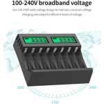 Chargeur de batterie cran lcd chargeurs intelligents intelligents  8 emplacements pour piles rechargeables ...